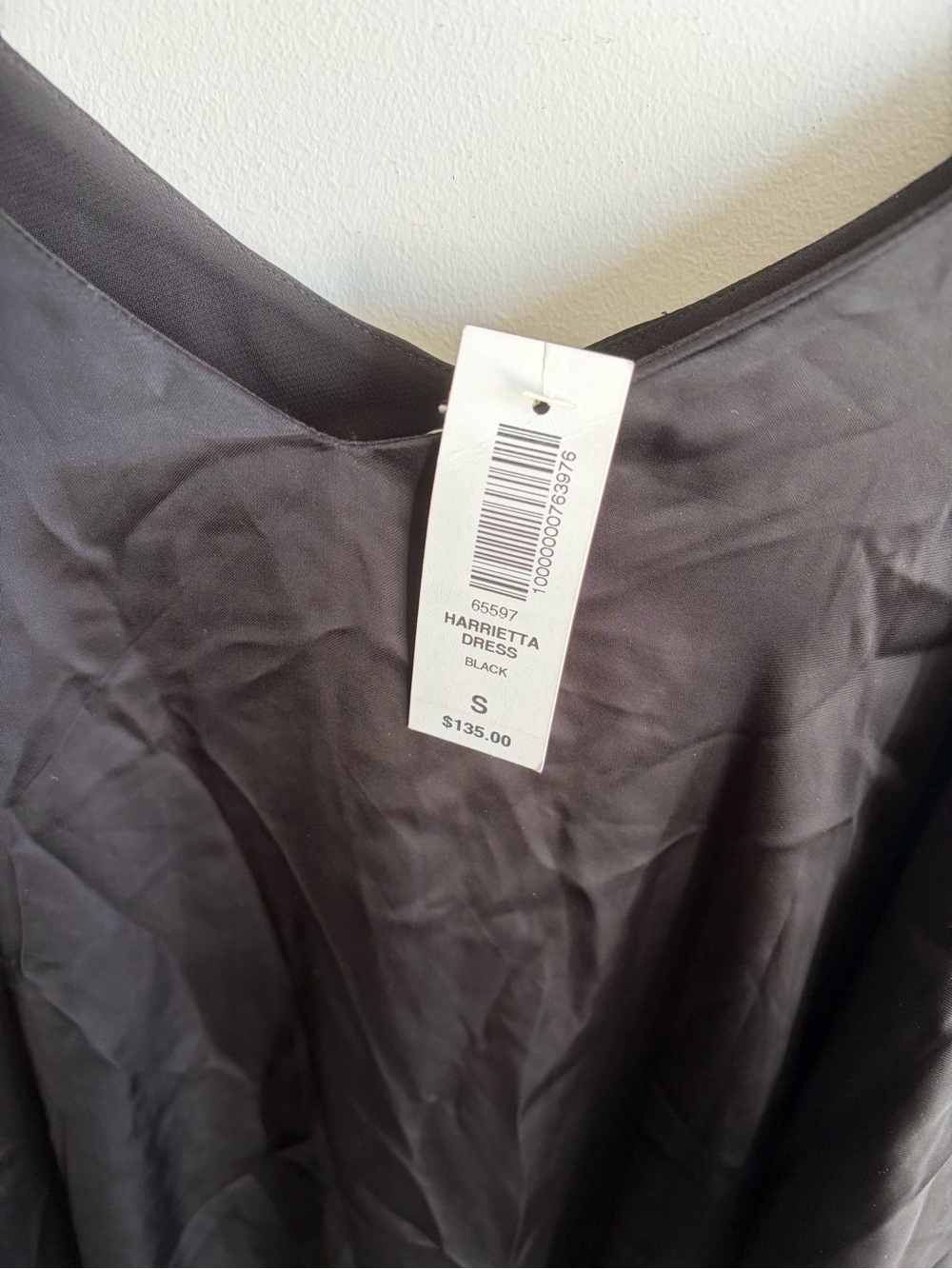 NWT Wilfred Black Ruffle-Front Slip Midi Dress - Picture 4 of 8